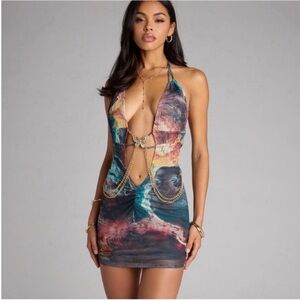 Windsor Vibrant Halter Mini Dress